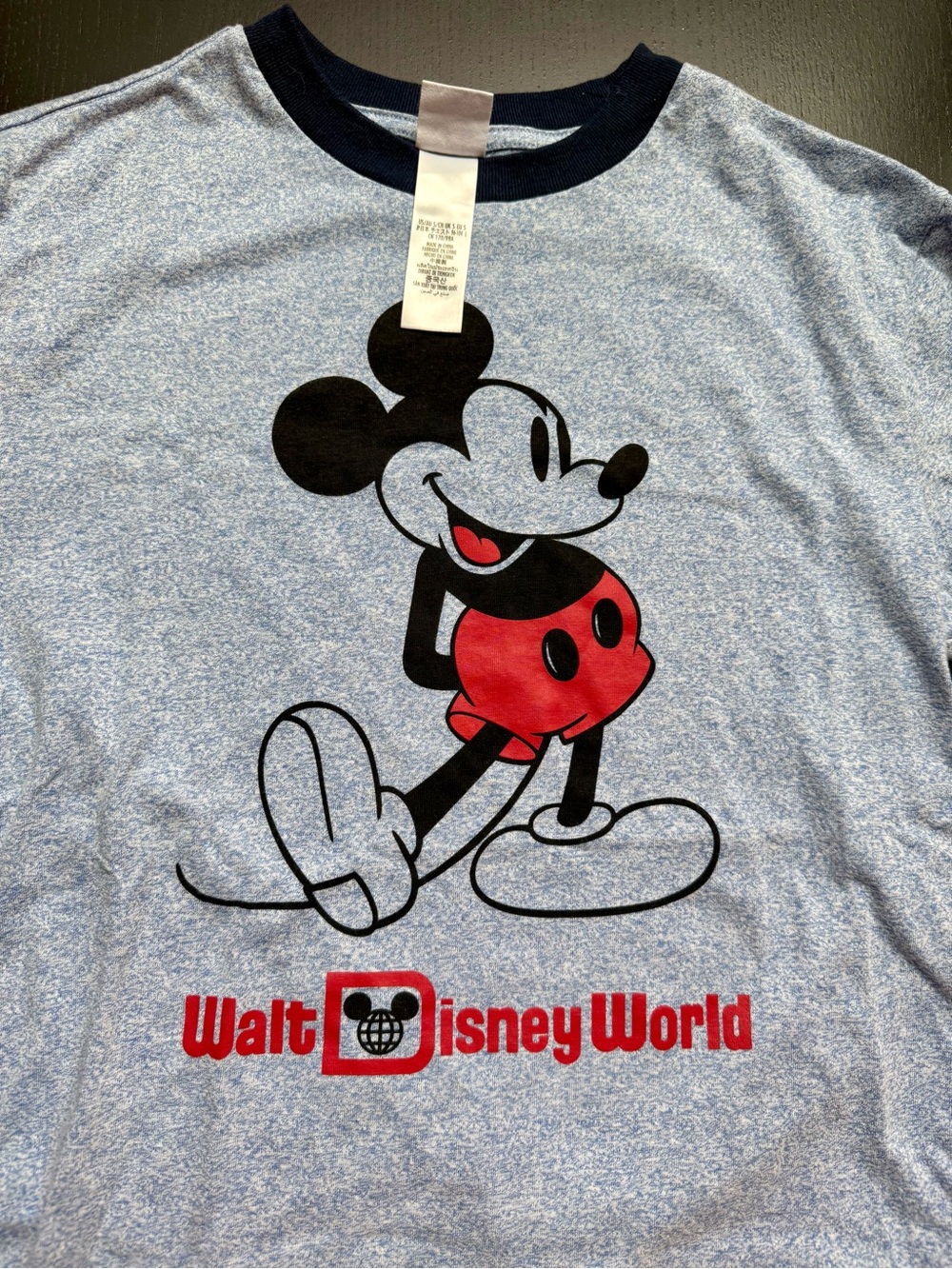 Disney Mickey Mouse Grey Ringer Tee - adult small Walt Disney World